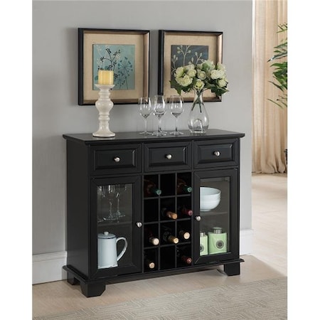 Kb KB WR1348 30 x 36.5 x 12 in. Wood Storage Wine Cabinet - Black WR1348